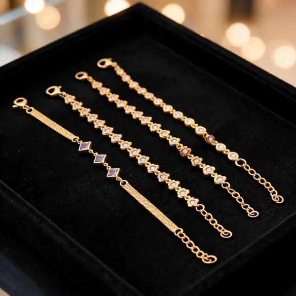 Gold_Brass_Floral_Oval_Stone_Chain_Bracelet_Set_For_Women
