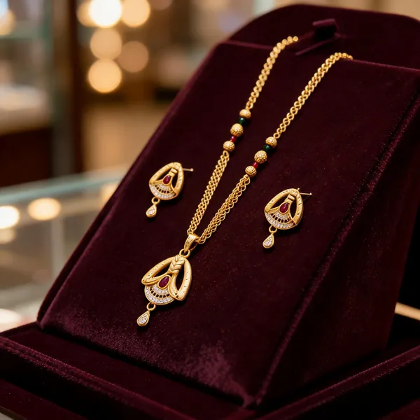 Gold_Brass_Ethnic_Stone_Accent_Necklace_And_Earrings_Set_For_Women