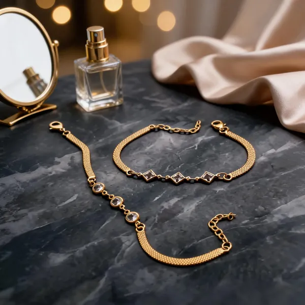 Gold_Brass_Stone_Accent_Necklace_And_Bracelet_Set_For_Women