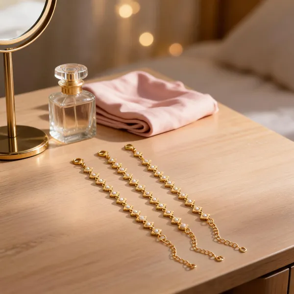 Gold_Brass_Floral_Stone_Chain_Anklet_Set_For_Women