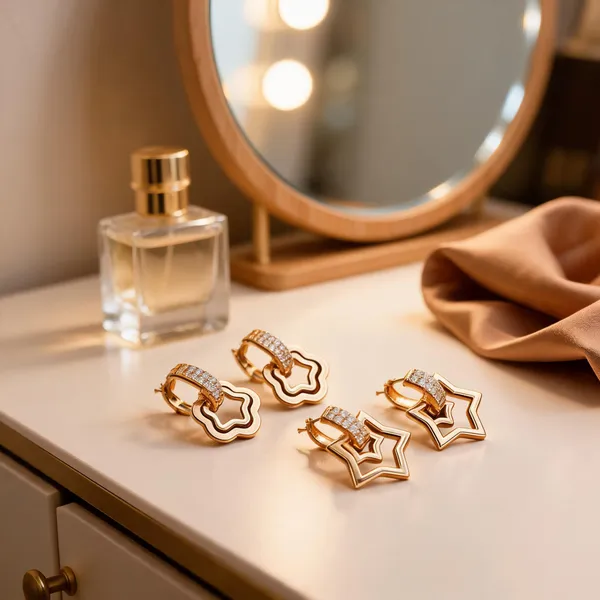 Gold_Brass_Geometric_Floral_Stud_Earrings_Set_For_Women