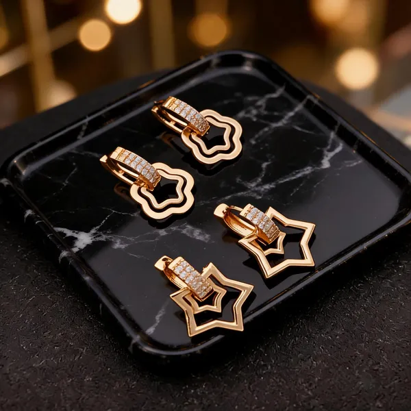 Gold_Brass_Geometric_Floral_Stud_Earrings_Set_For_Women