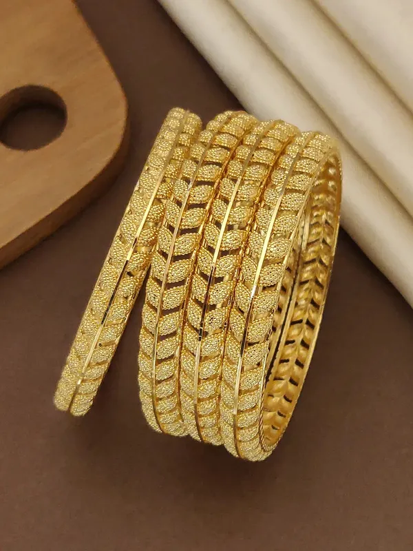 Gold_Tone_Textured_Bangle_Set_for_Women