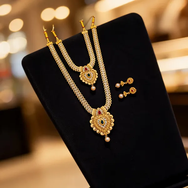 Gold_Brass_Traditional_Stone_Drop_Necklace_Set_For_Women
