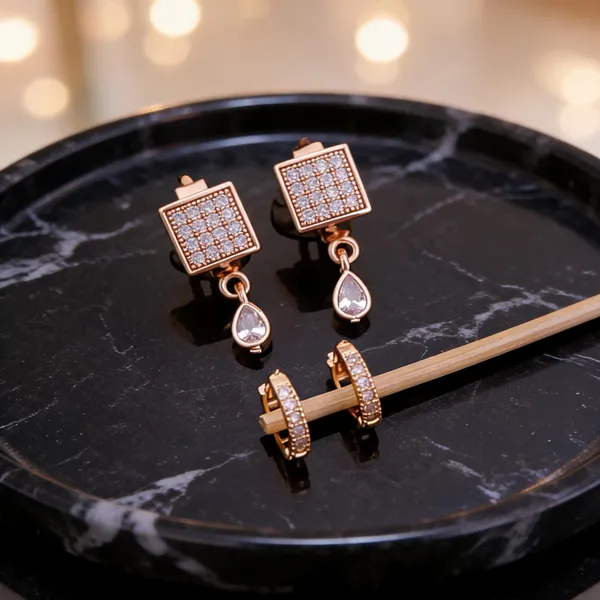 Rose_Gold_Brass_Square_Crystal_Earrings_And_Ring_Set_For_Women