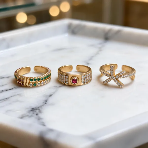 Gold_Brass_Multicolour_Stone_Open_Band_Ring_Set_For_Women