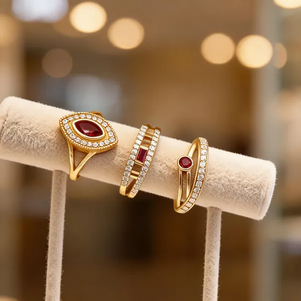 Gold_Brass_Red_Stone_Ring_Set_For_Women