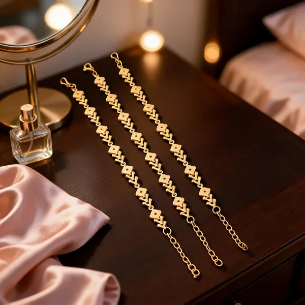 Gold_Brass_Floral_Chain_Anklet_Set_For_Women