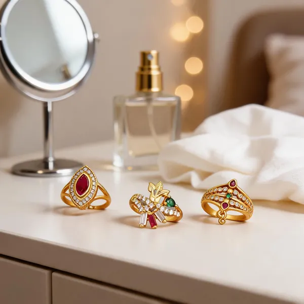 Gold_Brass_Red_Green_Stone_Studded_Ring_Set_For_Women