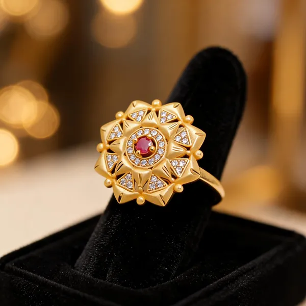 Gold_Brass_Floral_Red_Stone_Statement_Ring_For_Women