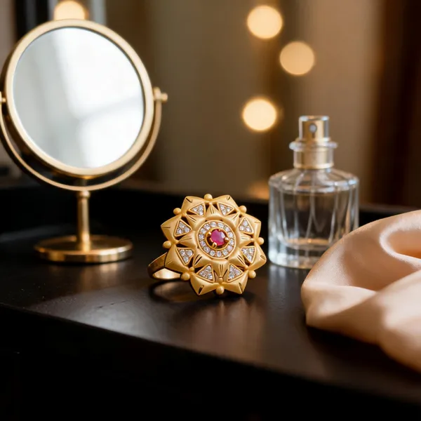 Gold_Brass_Floral_Red_Stone_Statement_Ring_For_Women
