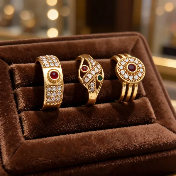 Gold_Brass_Stone_Embellished_Ring_Set_For_Women