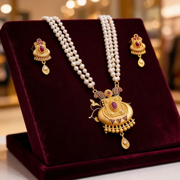 Gold_Brass_Pearl_Ethnic_Necklace_And_Earrings_Set_For_Women