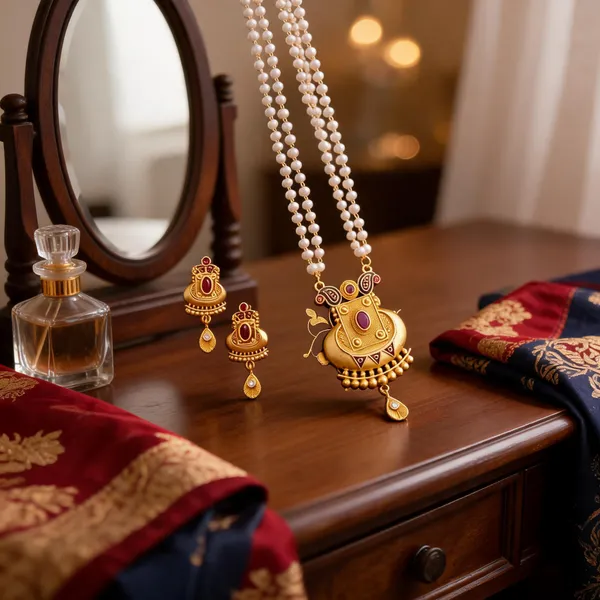 Gold_Brass_Pearl_Ethnic_Necklace_And_Earrings_Set_For_Women