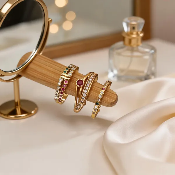 Gold_Brass_Multicolour_Stone_Ring_Set_For_Women