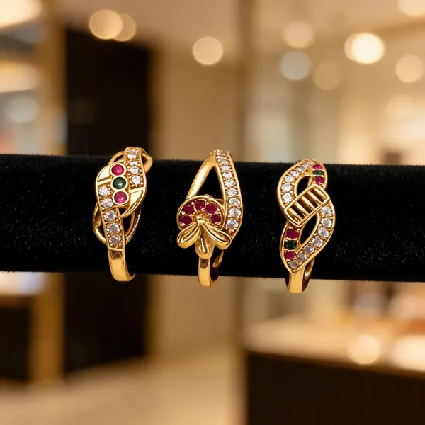 Gold_Brass_Multicolour_Stone_Ornamental_Ring_Set_For_Women