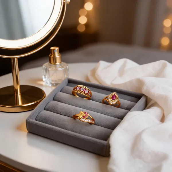 Gold_Brass_Pink_Stone_Ring_Set_For_Women