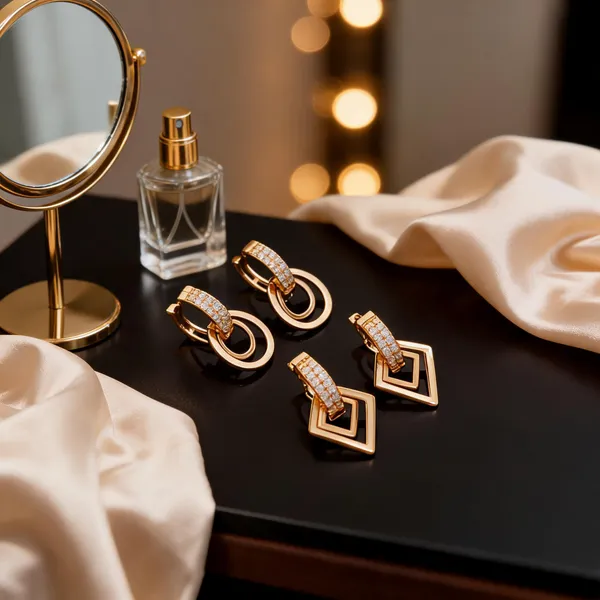 Gold_Brass_Geometric_Drop_Earrings_Set_For_Women
