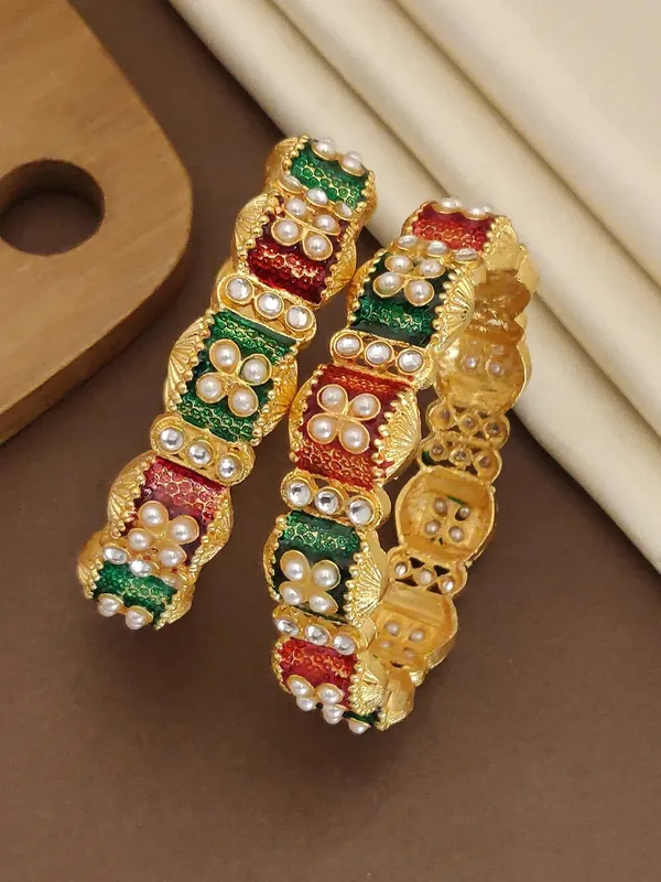 Gold_Tone_Pearl_Embellished_Bangles_for_Women
