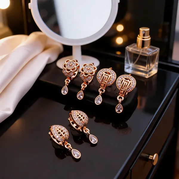 Rose_Gold_Brass_Crystal_Floral_Drop_Earrings_Set_For_Women