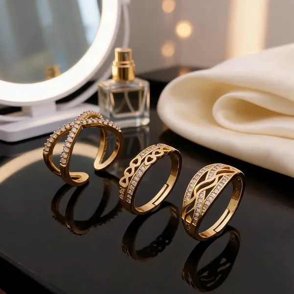 Gold_Brass_Ornate_Embellished_Ring_Set_For_Women