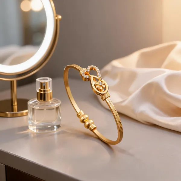 Gold_Brass_Floral_Stone_Accent_Slim_Bangle_For_Women