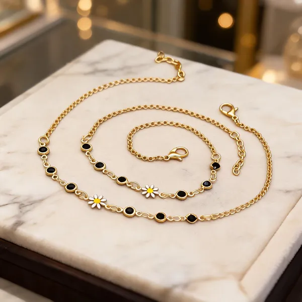 Gold_Brass_Black_Stone_Floral_Necklace_Bracelet_Set_For_Women