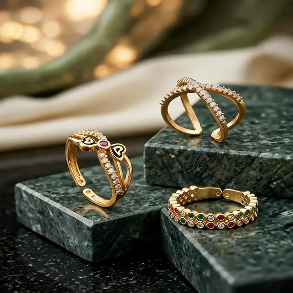 Gold_Brass_Adjustable_Stone_Studded_Ring_Set_For_Women
