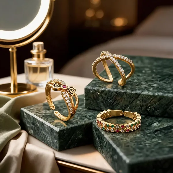 Gold_Brass_Adjustable_Stone_Studded_Ring_Set_For_Women