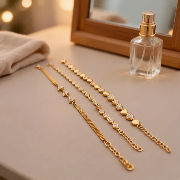 Gold_Brass_Geometric_Layered_Chain_Necklace_Set_For_Women