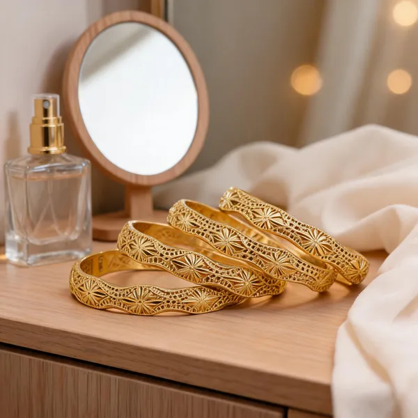 Gold_Tone_Brass_Traditional_Floral_Bangle_Set_For_Women