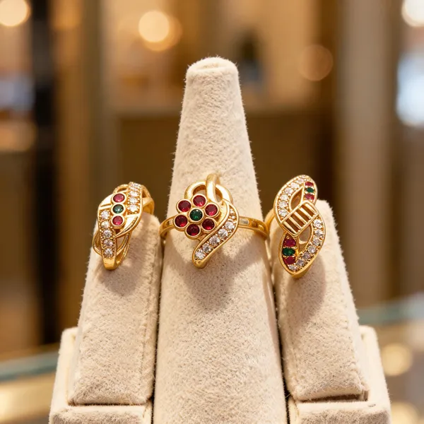 Gold_Brass_Floral_Stone_Studded_Ring_Set_For_Women