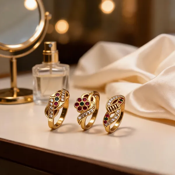 Gold_Brass_Floral_Stone_Studded_Ring_Set_For_Women