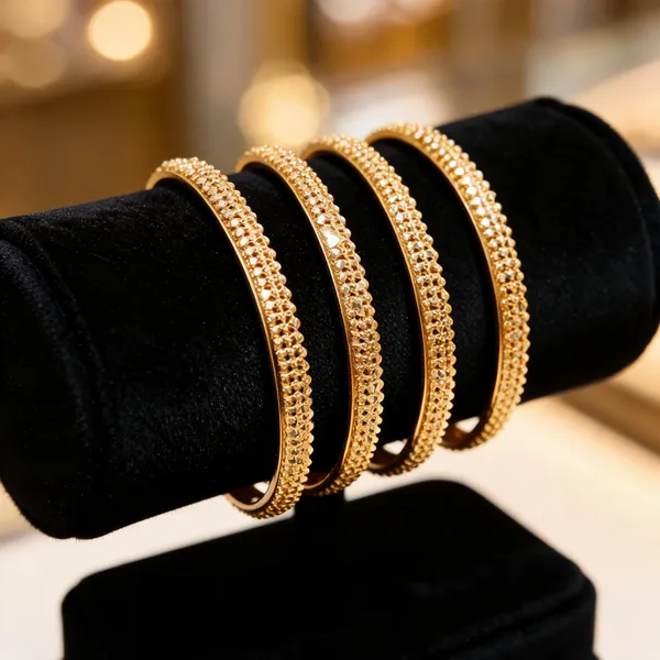 Gold_Brass_Textured_Ornate_Traditional_Bangle_Set_For_Women