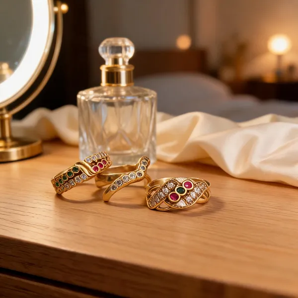 Gold_Brass_Multicolour_Stone_Studded_Ring_Set_For_Women
