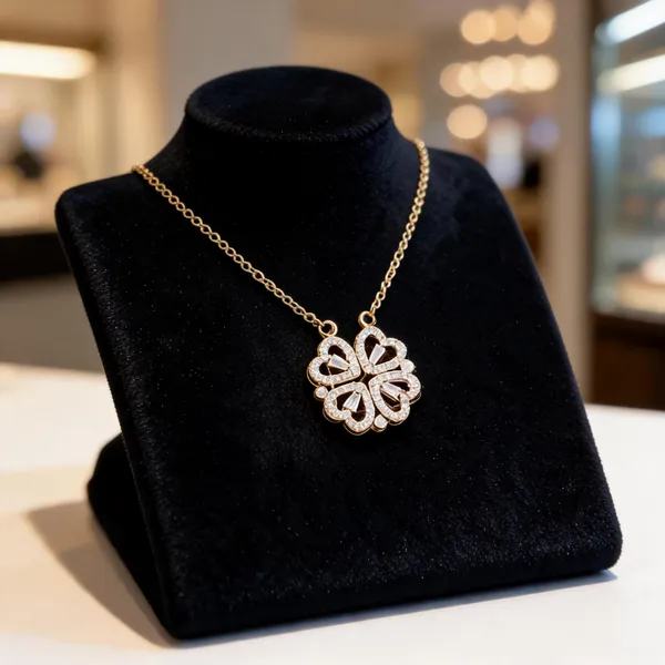 Gold_Brass_Four_Leaf_Clover_Pendant_Necklace_For_Women