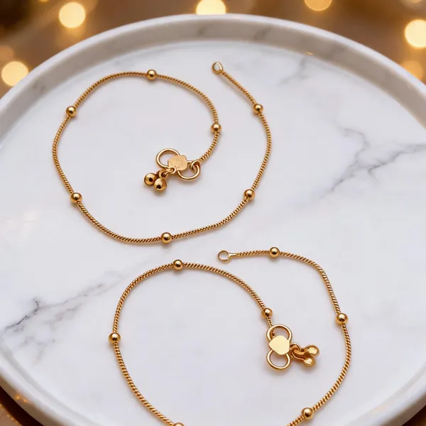 Gold_Tone_Brass_Beaded_Chain_Anklet_Pair_For_Women
