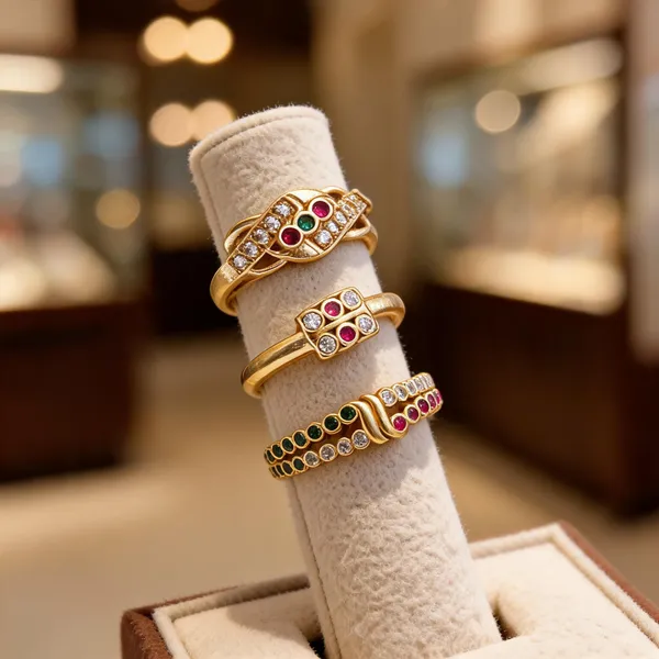 Gold_Brass_Multicolour_Stone_Floral_Ring_Set_For_Women
