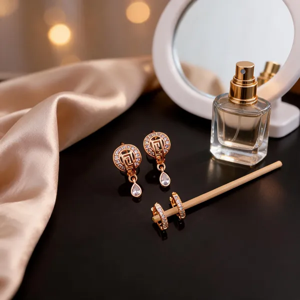 Gold_Brass_Crystal_Drop_And_Hoop_Earrings_Set_For_Women