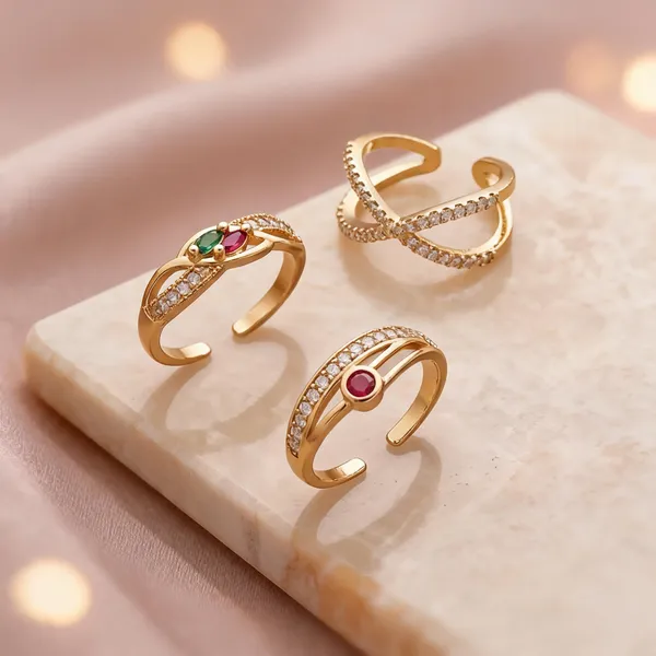 Gold_Brass_Adjustable_Stone_Studded_Ring_Set_For_Women