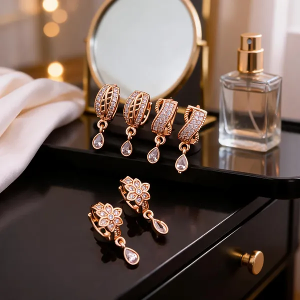 Rose_Gold_Brass_Crystal_Floral_Oval_Drop_Earrings_Set_For_Women