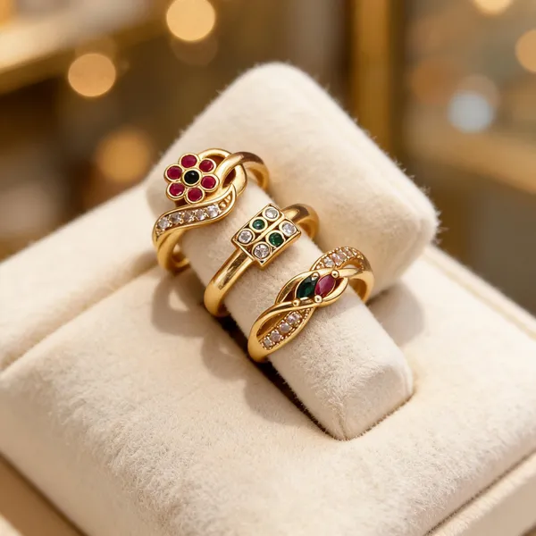 Gold_Brass_Multicolour_Stone_Floral_Ring_Set_For_Women