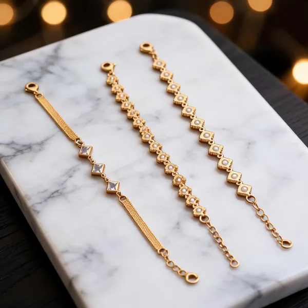 Gold_Brass_Floral_Geometric_Chain_Bracelet_Set_For_Women