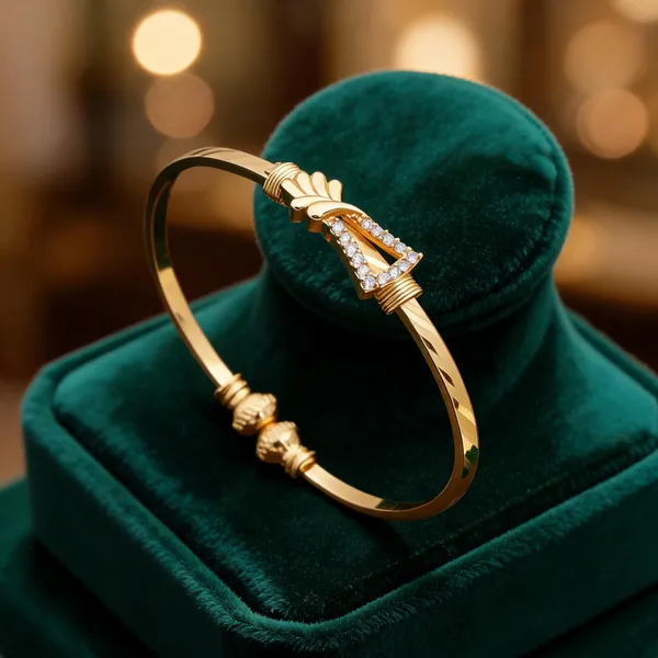 Gold_Brass_Crystal_Embellished_Open_Bangle