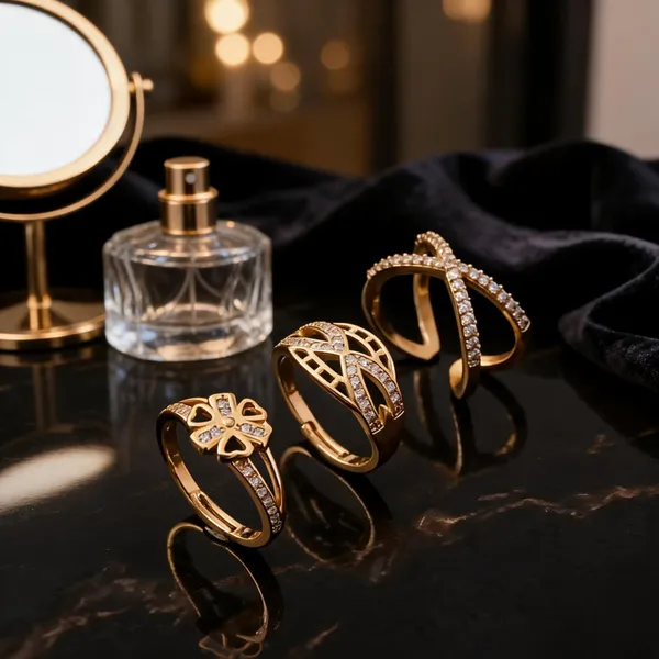 Gold_Brass_Stone_Embellished_Openwork_Ring_Set_For_Women