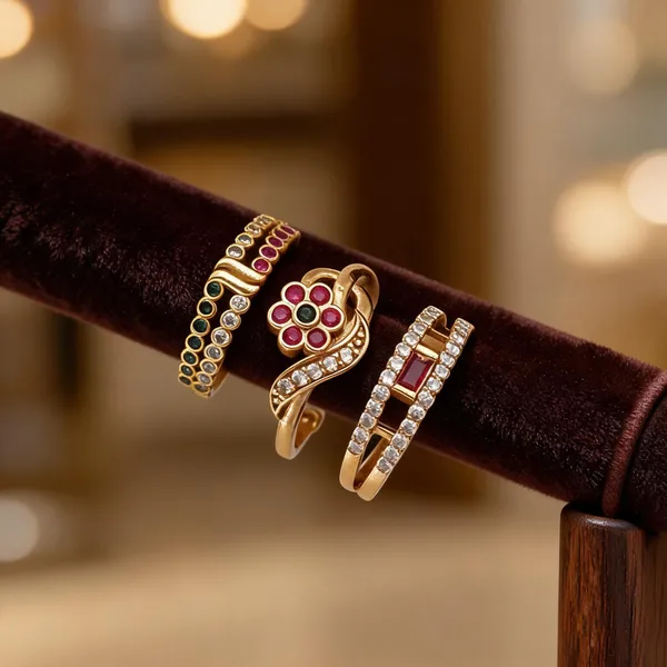 Gold_Brass_Multicolour_Stone_Studded_Ring_Set_For_Women