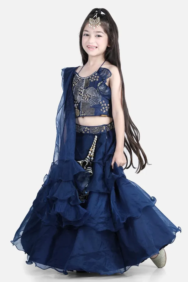 Orgenza_Lehnga_With_Silk_Blend_Lineing_And_Handmade_Latkansilk_Blouse_With_Handwork_Of_Sequence_And_Moti_Blue
