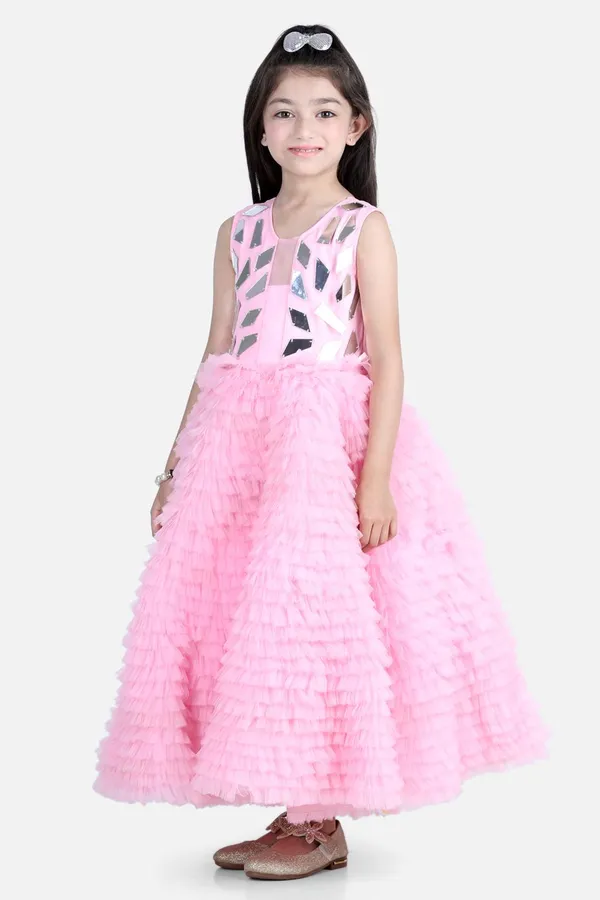 Net_Tulle_Dress_With_Acrylic_Handwork_On_Umpire_Pink