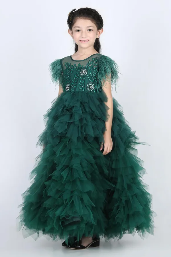 Tuelle_Dress_With_Thread_Embroidery_And_Swarovski_Embellished_Empire_Bottle_Green