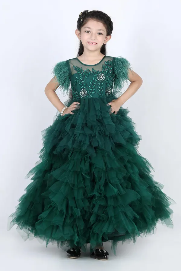Tuelle_Dress_With_Thread_Embroidery_And_Swarovski_Embellished_Empire_Bottle_Green